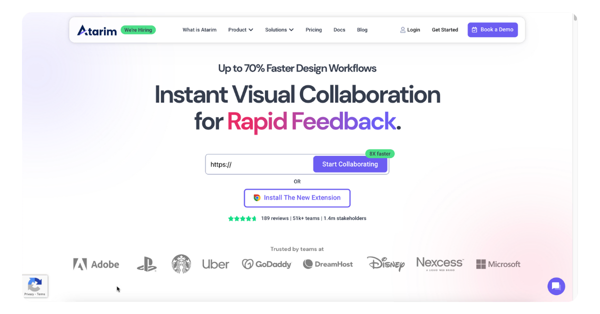Atarim creative review tool interface for streamlined visual feedback and collaboration.