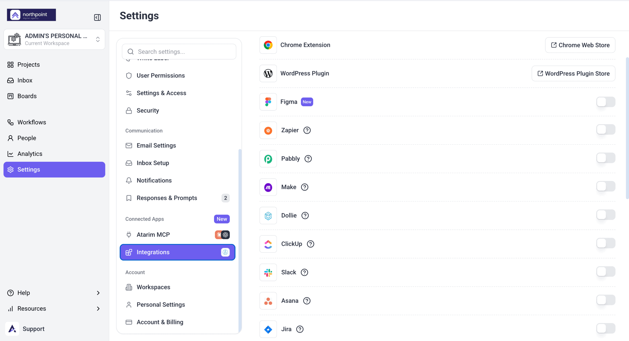 A third-party app being connected