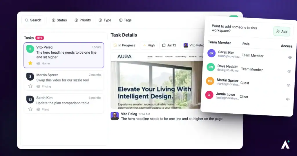Assigning team members to an Atarim project and its tasks