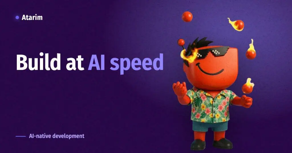 Build at AI speed, featured image for the Atarim guide to AI-native development