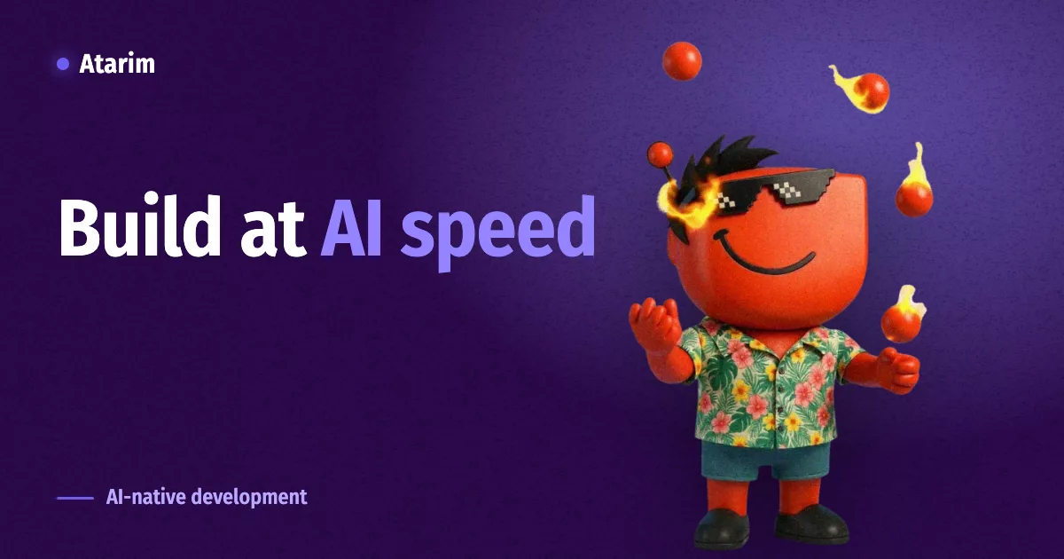 Build at AI speed, featured image for the Atarim guide to AI-native development