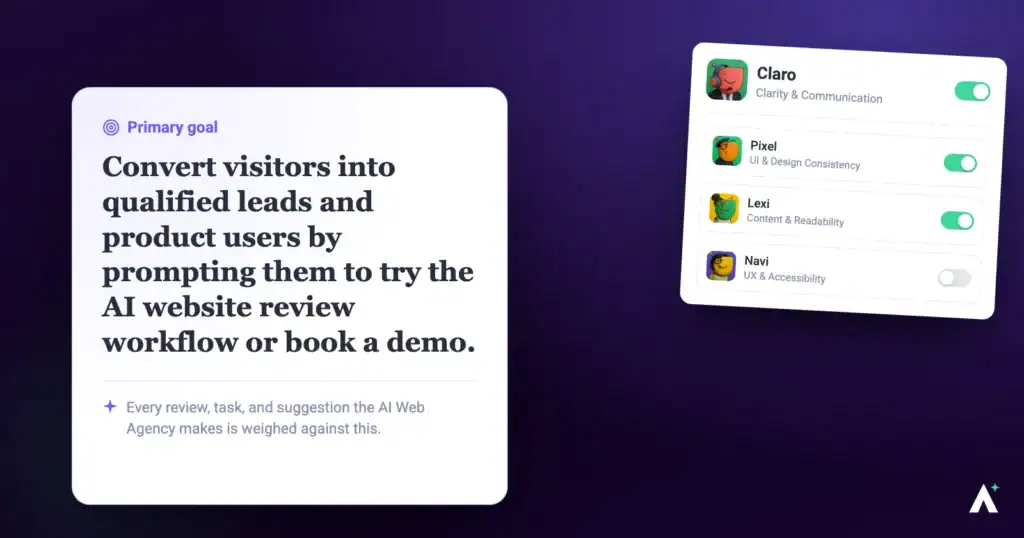 An Atarim strategic overview with AI agents collaborating on page findings