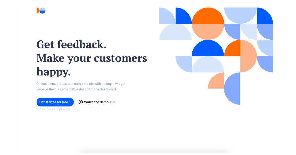 FeedbackFish minimalist website feedback widget for real-time user feedback collection