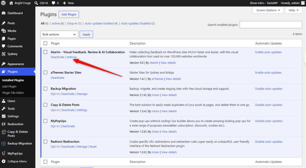 The Collaborate settings screen in WordPress admin