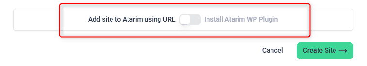 Confirmation that the website has been created