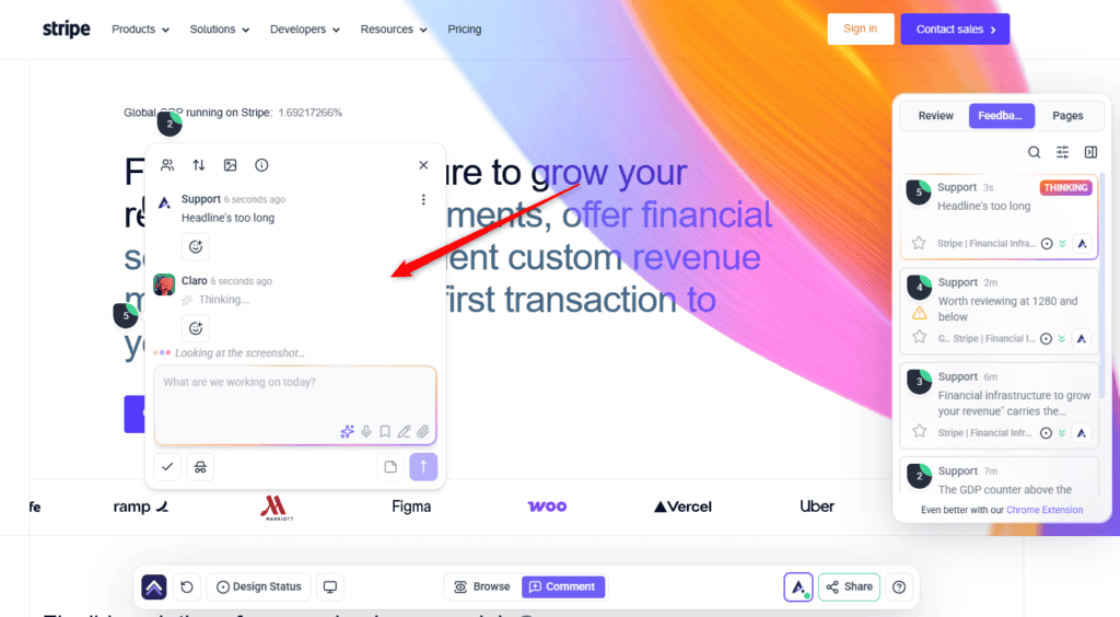 A task in the sidebar showing its current status