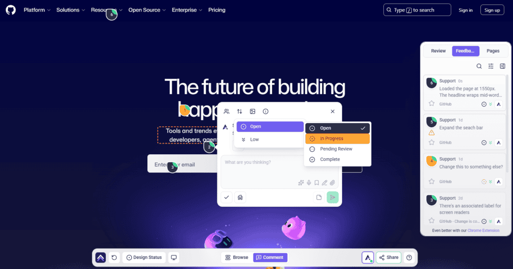 The device preview menu offering desktop, tablet and mobile views