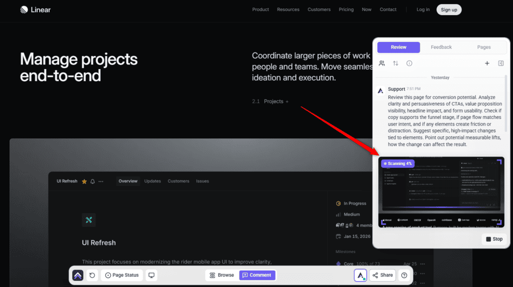 Adding a description to steer the page review