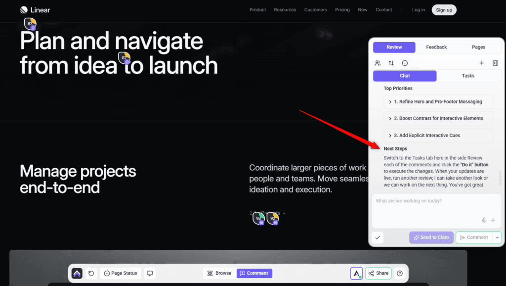 The review summary and next steps
