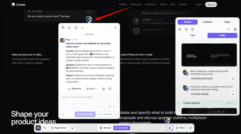 High-level summary of the reviewed page