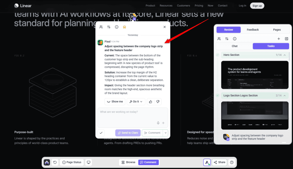 A Pixel finding delivered as a task