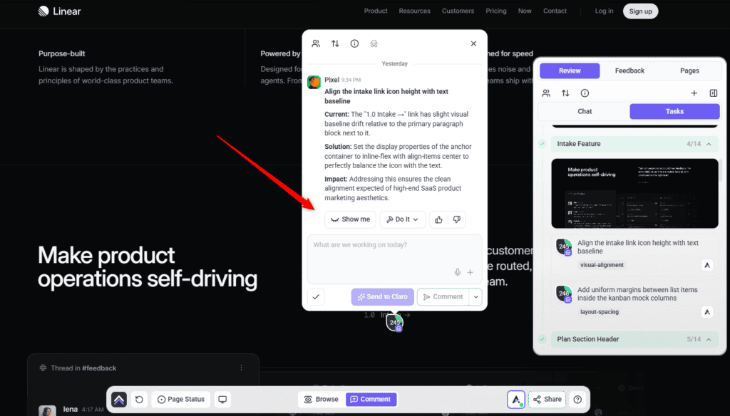 Previewing a Pixel change with Show me