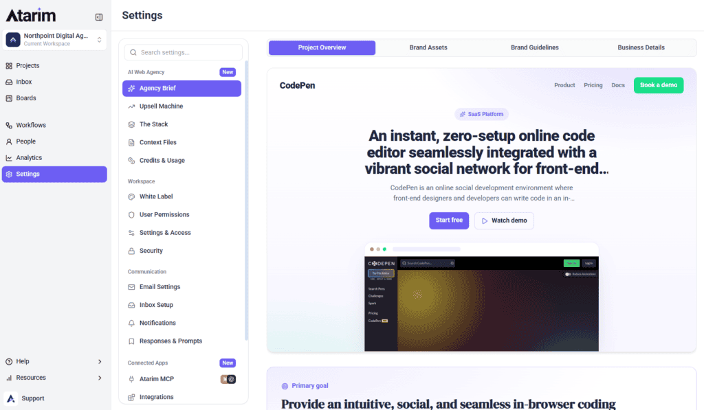 Generated project overview ready for review