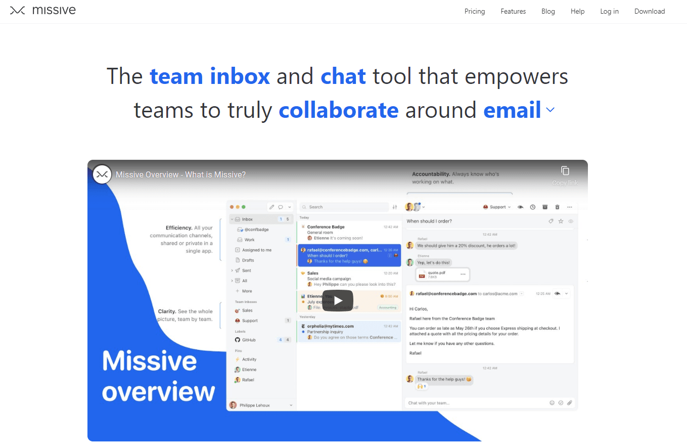 missive homepage