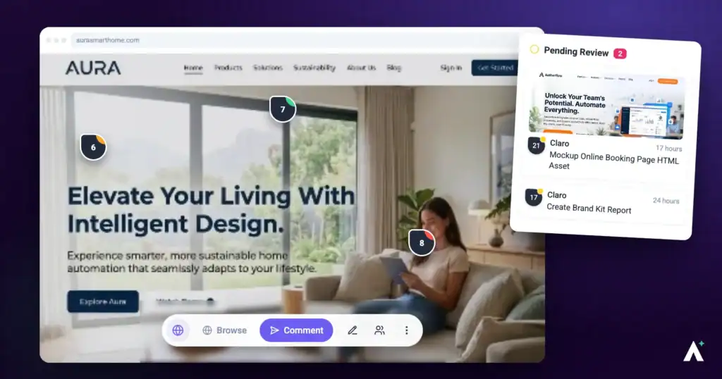 Visual comments on a live page replacing a long email feedback chain