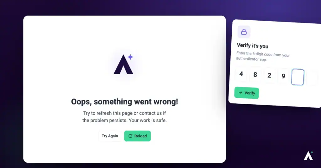 An Atarim sign-in problem with the recovery options shown
