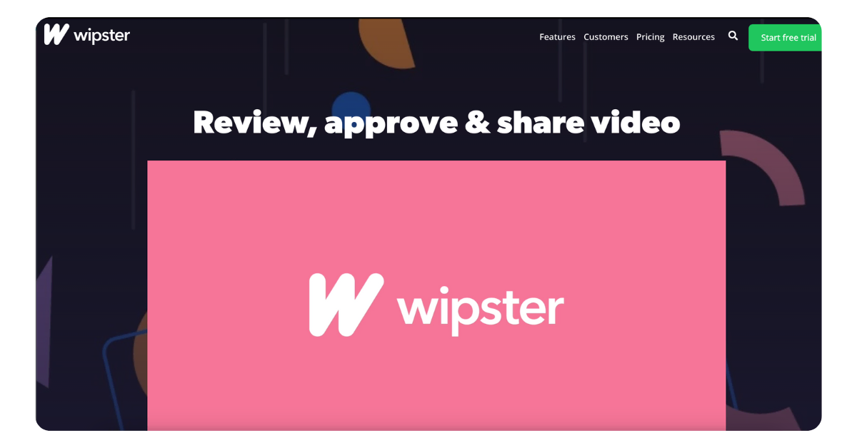 Wipster creative review tool interface for video production and frame-specific feedback.